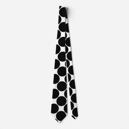 Black and white polka dots 2 neck tie