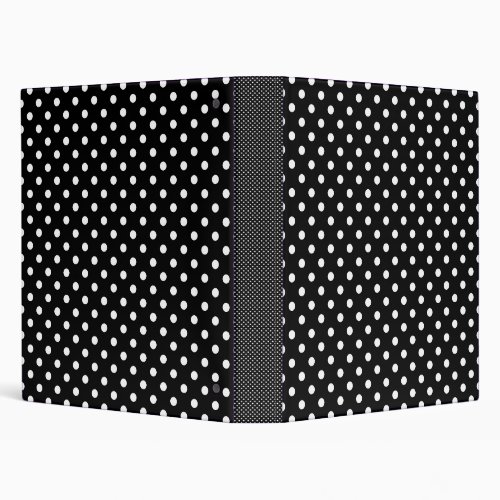 Black and white polka dots 3 3 ring binder