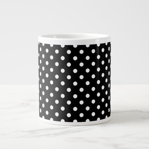 Black and white polka dots 3 giant coffee mug