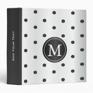 Black and White Polka Dots 3 Ring Binder