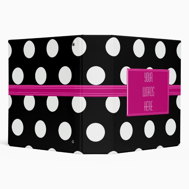 Black and White Polka Dots 3 Ring Binder (Background)
