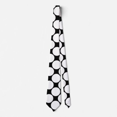 Black and white polka dots 4 neck tie