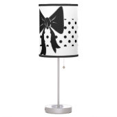 Black and white polka dots and bow desk lamp (Left)