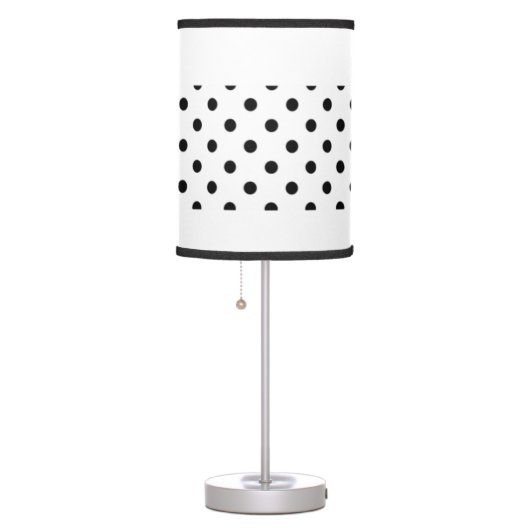 Black and white polka dots and bow desk lamp (Right)