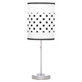 Black and white polka dots and bow desk lamp (Front)