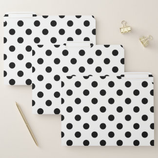 Black and White Polka-Dots and Stripes File Folder