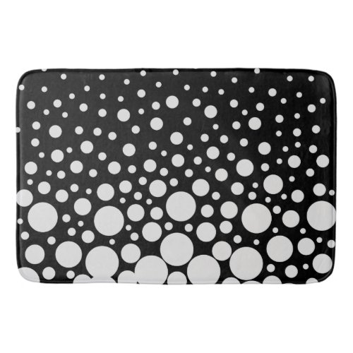 Black and white polka dots bath mat