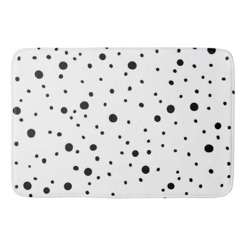 Black and White Polka Dots  Bath Mat