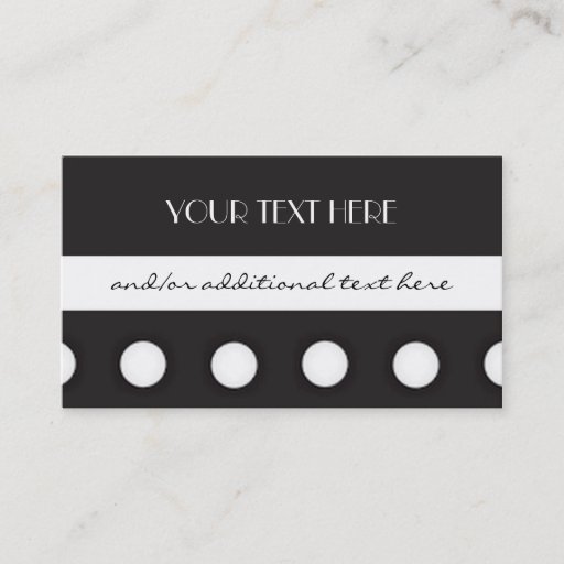 Customizable Black and White Polka Dots Business Card Templates