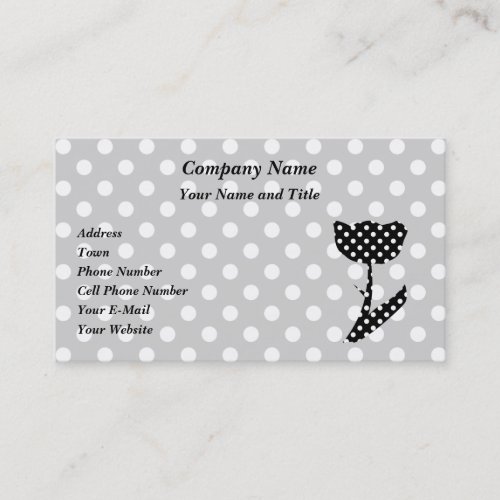 Black and White Polka Dots Business Cards