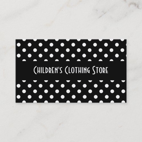 Black and White Polka Dots Business Cards