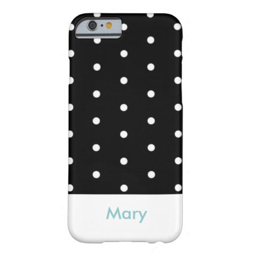 Black and White Polka Dots Barely There iPhone 6 Case