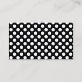 Black and White Polka Dots; Chalkboard look Business Card (Back)