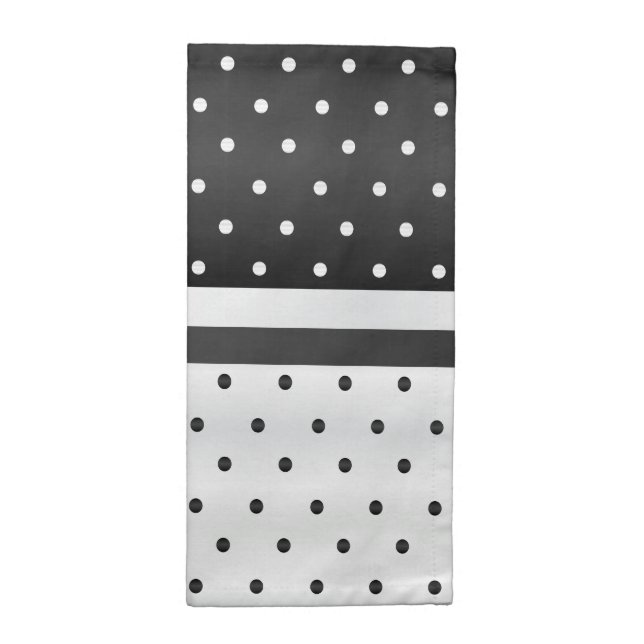 Black and White Polka Dots Cloth Napkin (Half Fold)