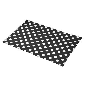 Black And White Polka Dots Cloth Placemat by ReflectionsOfColor at Zazzle