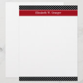 Black and White Polka Dots Cranberry Name Monogram (Front/Back)