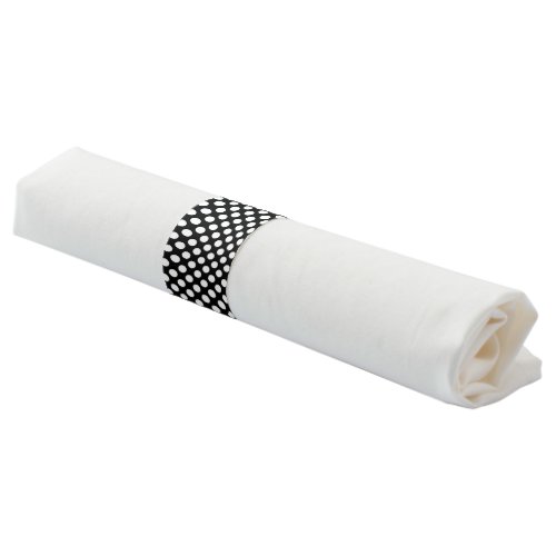 Black and White Polka Dots Dotted Wedding Napkin Bands