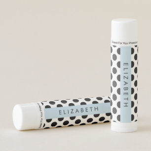 Black and White Polka Dots, Dotted, Your Name Lip Balm
