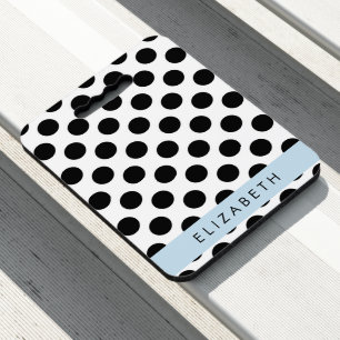 Black and White Polka Dots, Dotted, Your Name Seat Cushion