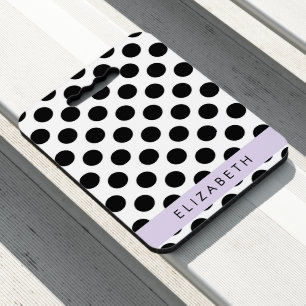 Black and White Polka Dots, Dotted, Your Name Seat Cushion