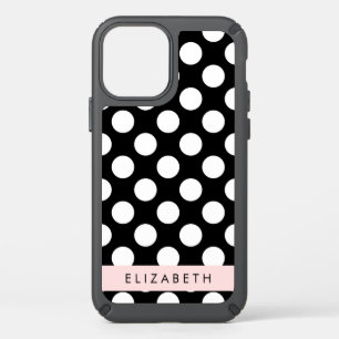 Black and White Polka Dots, Dotted, Your Name Speck iPhone 12 Case