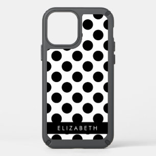 Black and White Polka Dots, Dotted, Your Name Speck iPhone 12 Case