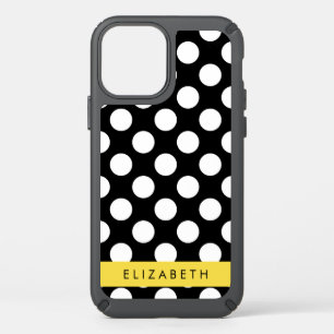 Black and White Polka Dots, Dotted, Your Name Speck iPhone 12 Case