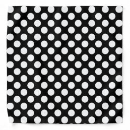 Black And White Polka Dots Elegant Trendy Template Bandana