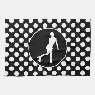 Black and White Polka Dots; Ice Figure Skating Towel
