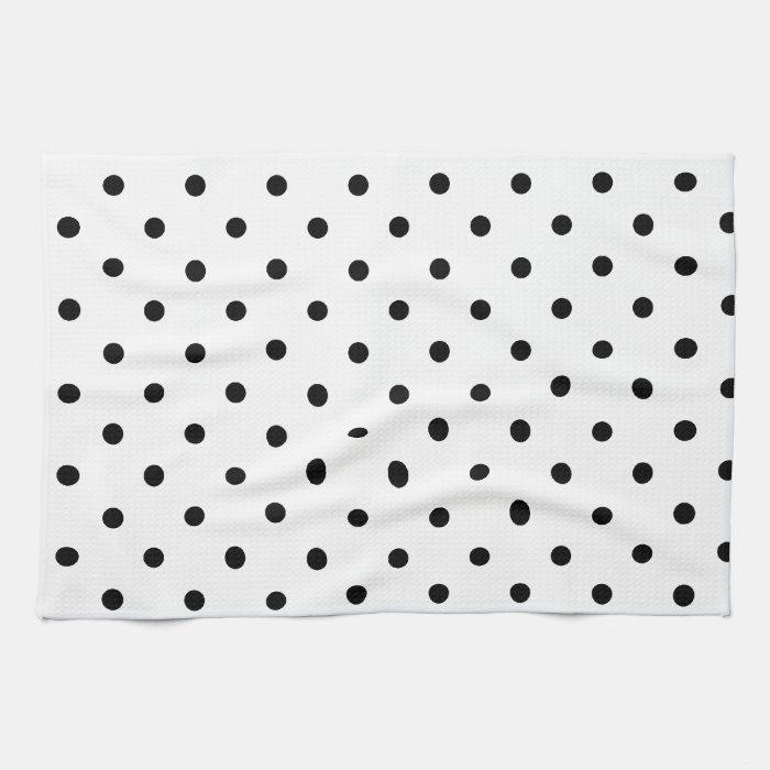 Black and White Polka Dots Kitchen Towels Zazzle