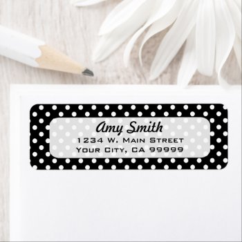 Black And White Polka Dots Label by whimsydesigns at Zazzle