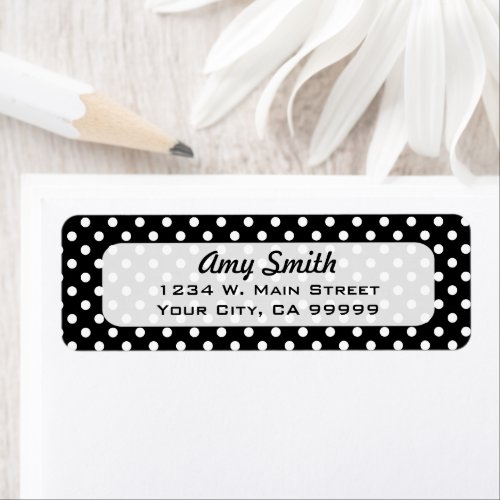 Black and White Polka Dots Label