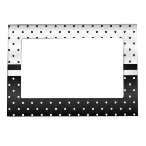 Black and White Polka Dots Magnetic Frame