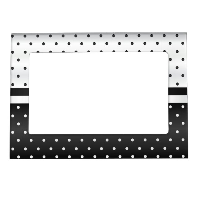 Black and White Polka Dots Magnetic Frame (Front)