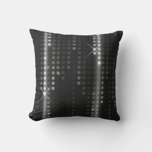 Black and white Polka Dots Matrix patterned Throw Pillow