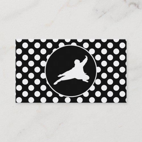 Black and White Polka Dots Ninja Business Card