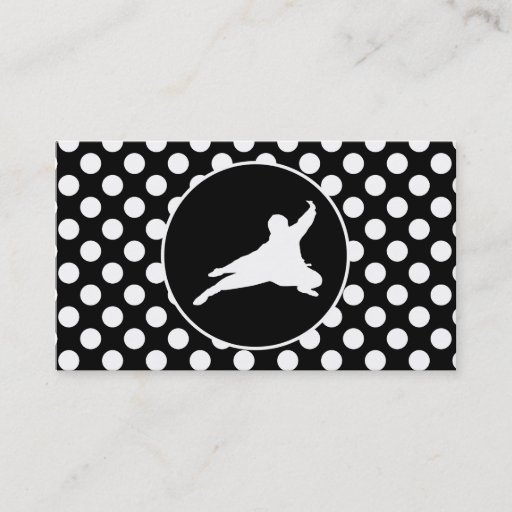 Customizable Black and White Polka Dots; Ninja Business Card Template