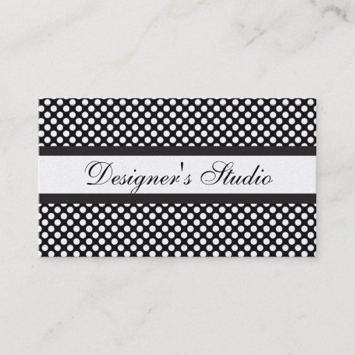 Customizable Black and White Polka Dots on Gold Business Cards