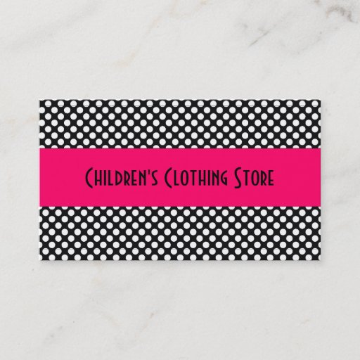 Customizable Black and White Polka Dots on Pink Business Cards