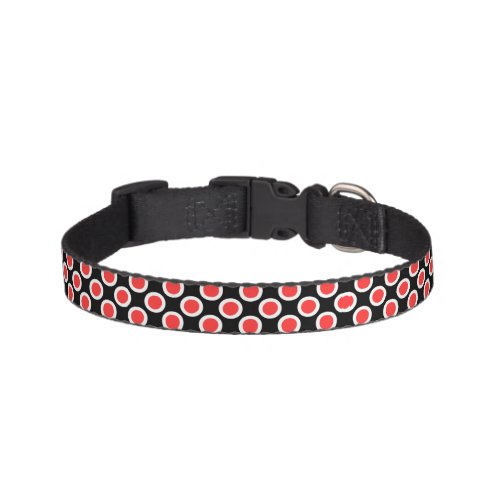 Black and White Polka Dots Orange Dog Collar