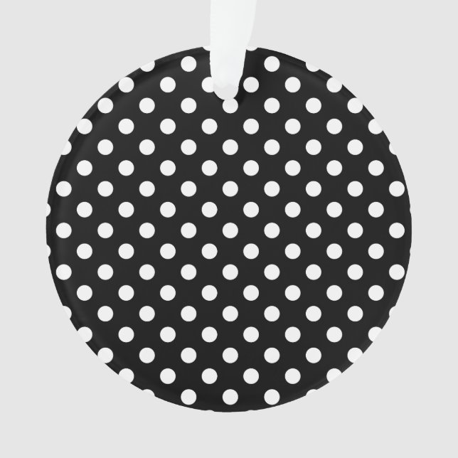 Black and White Polka Dots Ornament (Front)