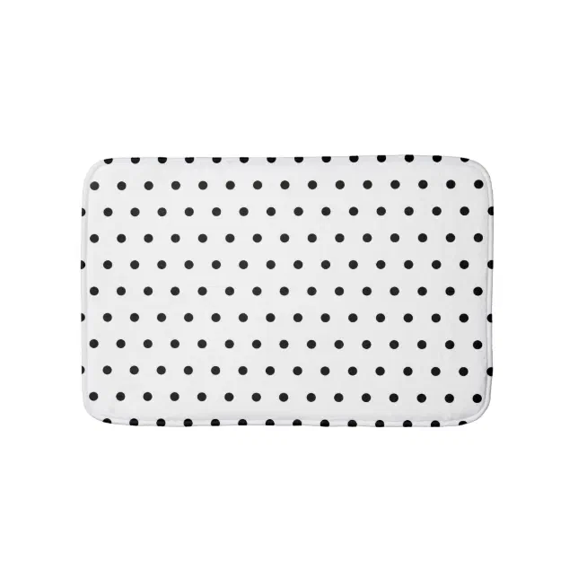 Black And White Polka Dots Pattern Bath Mat Zazzle