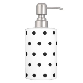 Black And White Polka Dots Pattern Bath Set by SimplyDesiree at Zazzle