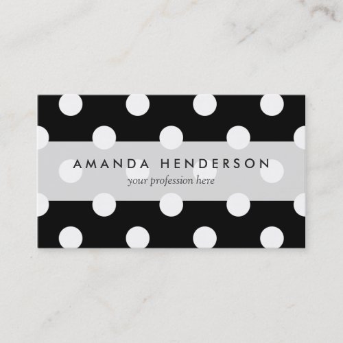 Black and White Polka Dots Pattern Business Card
