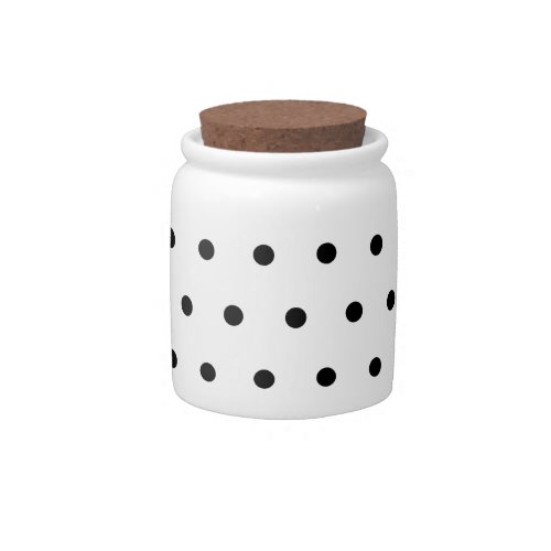 Black And White Polka Dots Pattern Candy Jar