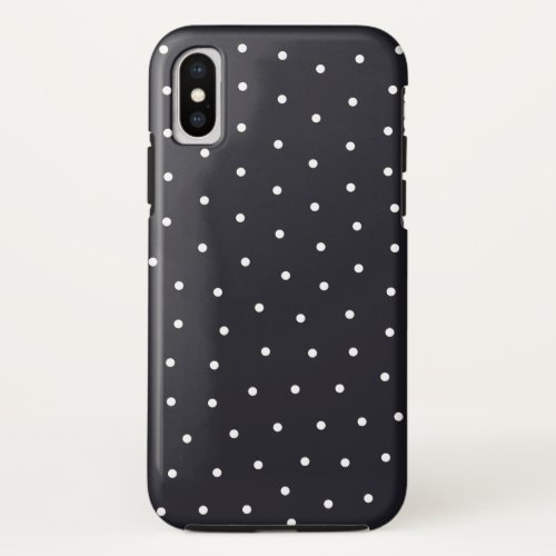 Black and White Polka Dots Pattern iPhone X Case