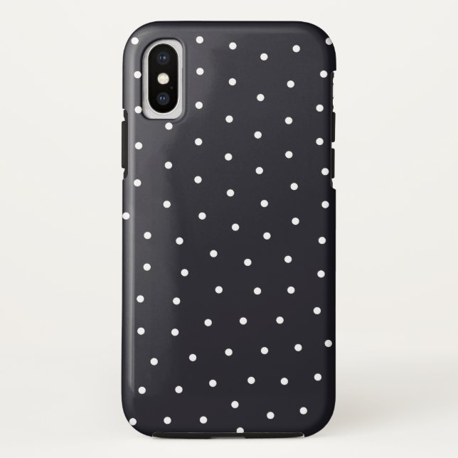 Black and White Polka Dots Pattern Case-Mate iPhone Case (Back)
