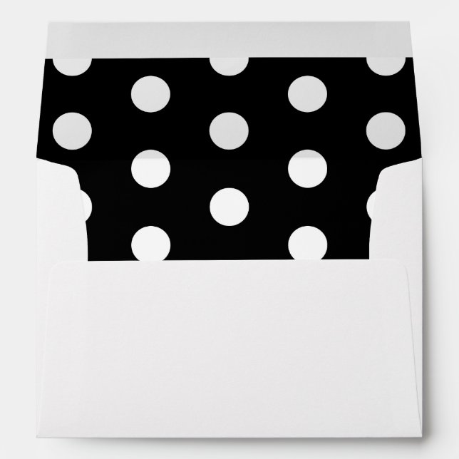 Black And White Polka Dots Pattern Envelope (Back (Bottom))