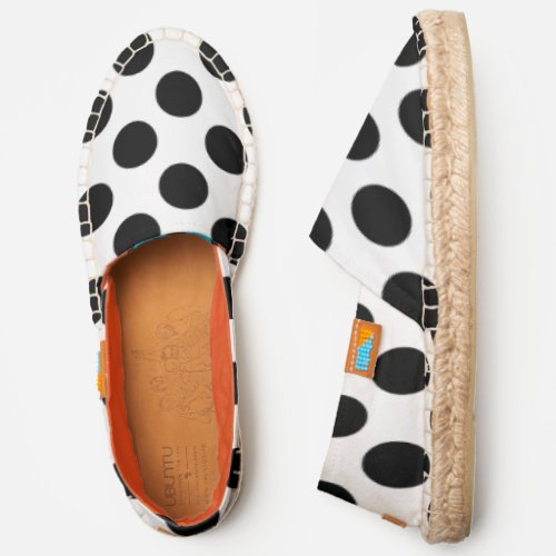 Black And White Polka Dots Pattern Espadrilles