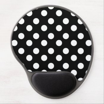 Black And White Polka Dots Pattern Gel Mouse Pad by Oasis_Landing at Zazzle